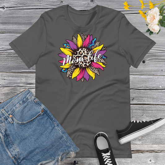 Mom Life Shirt, Sunflower Mom Life Shirt, Sunflower Lover Mom Shirt , Mother Day Gift For Mom, Leopard Print Mom ShirtUnisex t-shirt