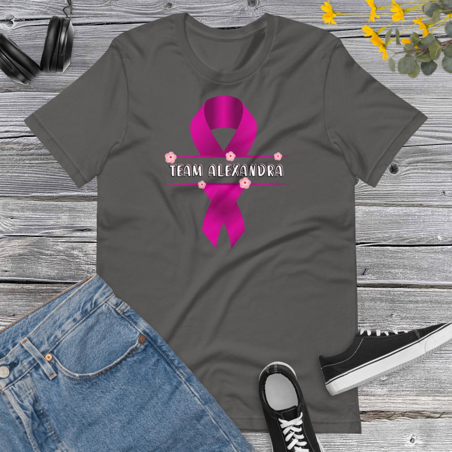 Breast Cancer T-shirt, Motivational T-shirt, Cancer Awareness T-shirt, Personalized Team Cancer T-shirt , Cancer Support Team Shirt, Support Unisex t-shirt