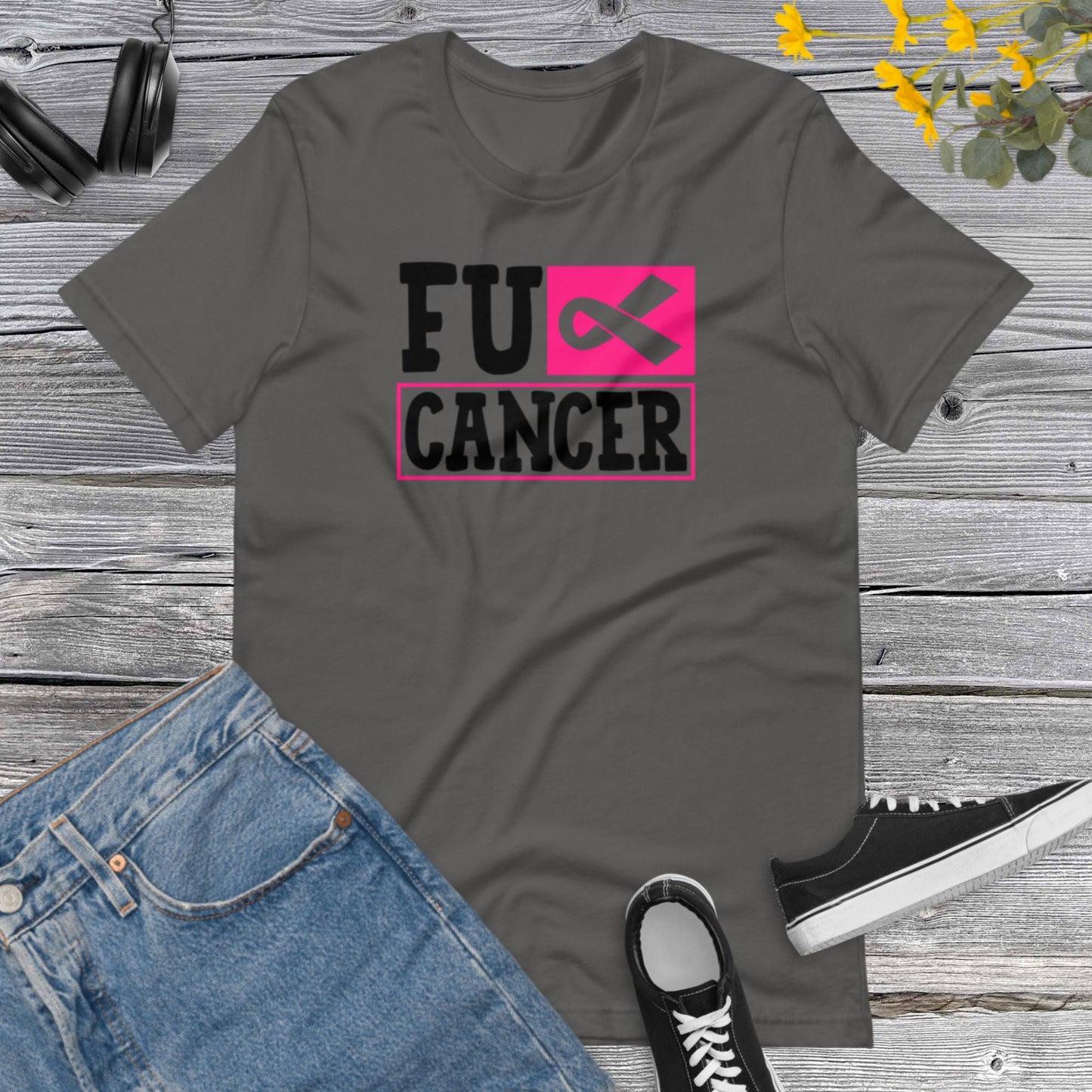 Fuc& Cancer, Breast Cancer Awareness, Team Cancer, Motivational, Pink Ribbon For Woman Shirt, In October We Wear Pink Unisex t-shirt