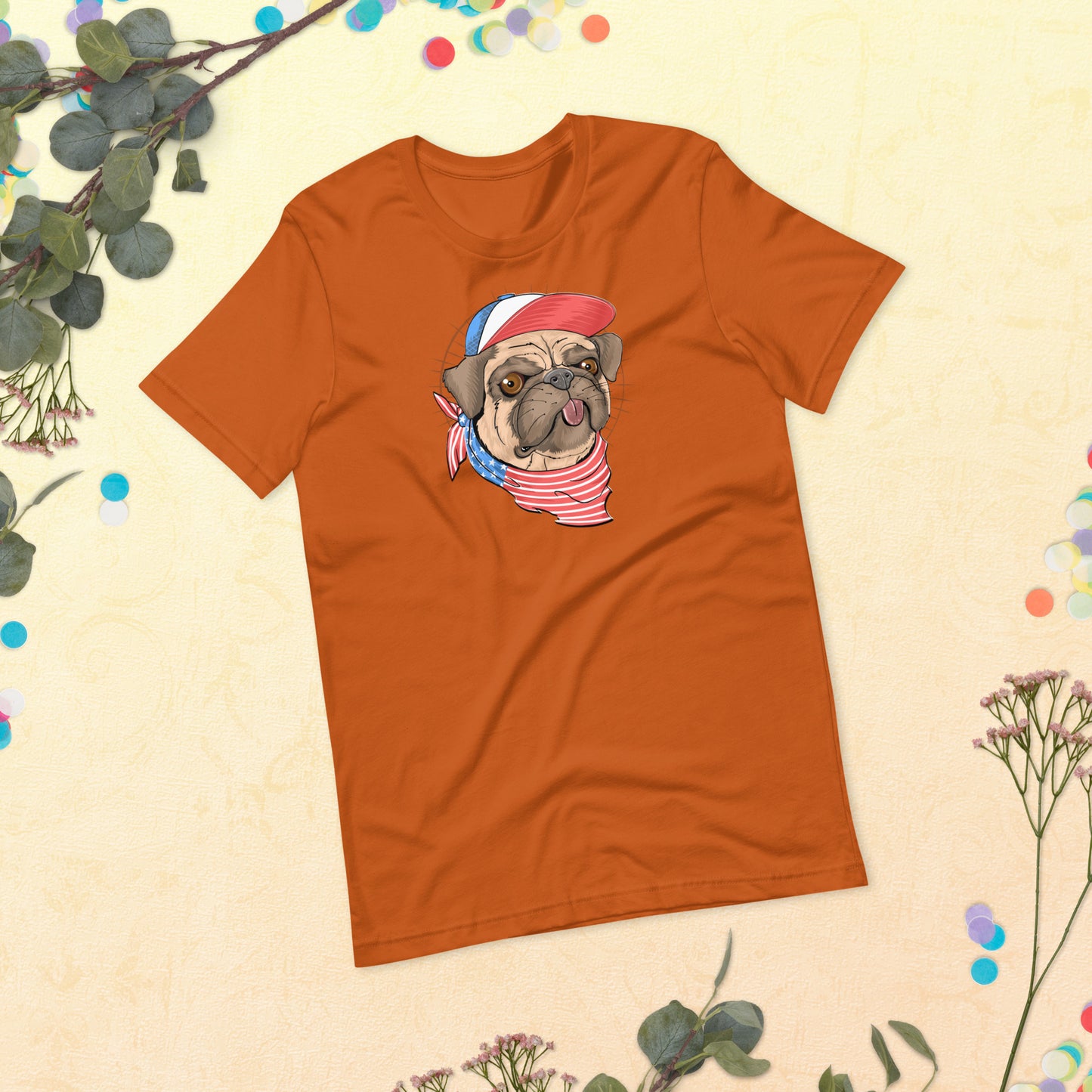 Pug Dog USA Flag shirt, I Love My Pug Dog, My Dog is My Love Shirt, Pug Gift, Gift for Pug Dog Lovers Unisex t-shirt