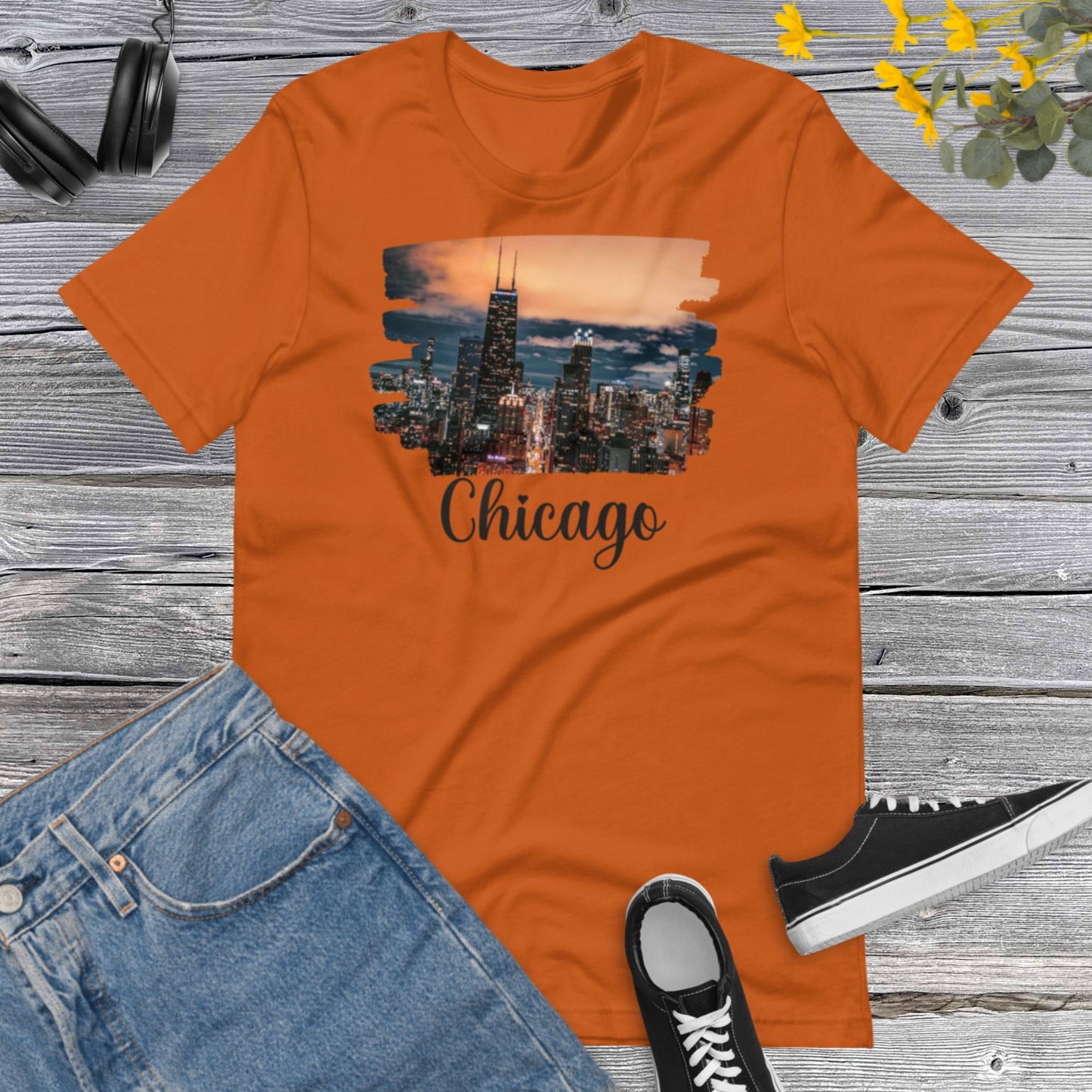 Chicago City Sunset, I Love Chicago, Chicago Lover, City Photo Unisex t-shirt