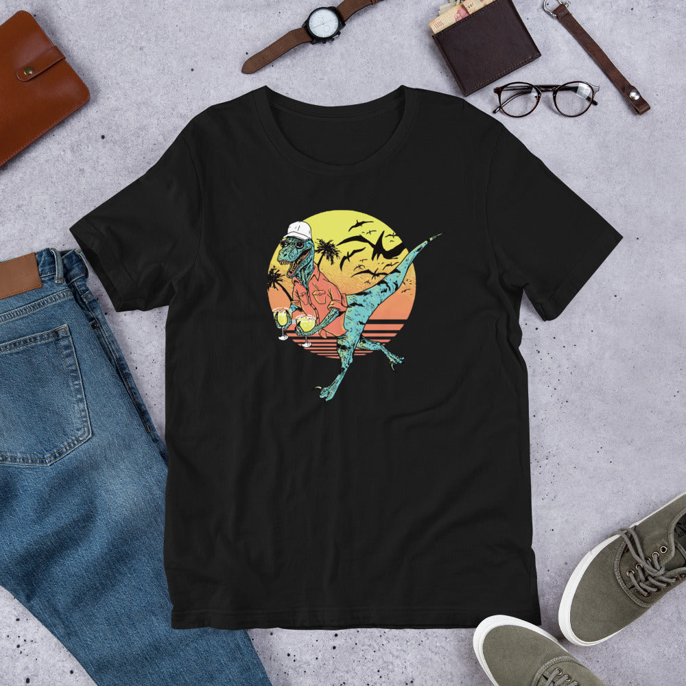 Dinosaur Lover shirt, Funny Dinosaur drinking, Jurassic World, Unisex t-shirt