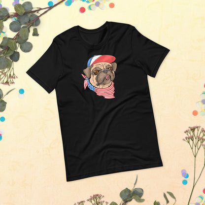 Pug Dog USA Flag shirt, I Love My Pug Dog, My Dog is My Love Shirt, Pug Gift, Gift for Pug Dog Lovers Unisex t-shirt