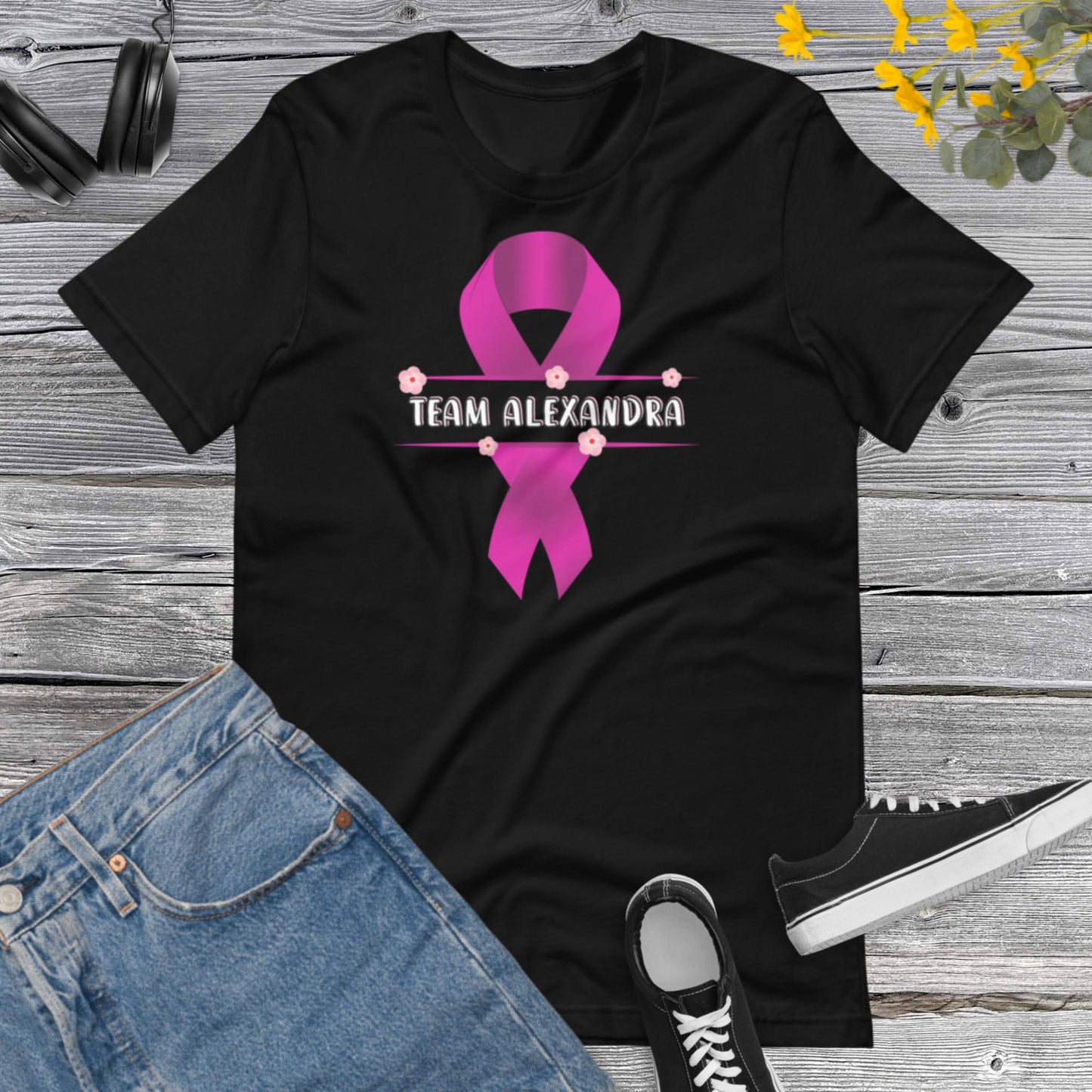 Breast Cancer T-shirt, Motivational T-shirt, Cancer Awareness T-shirt, Personalized Team Cancer T-shirt , Cancer Support Team Shirt, Support Unisex t-shirt