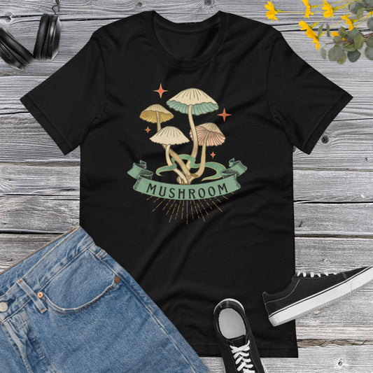 Magic Mushroom Tee, Cottagecore Shirt, Botanical Shirt, Nature Lover Mushroom Shirt, Fungus Shirt, Mushroom Hunting Unisex t-shirt