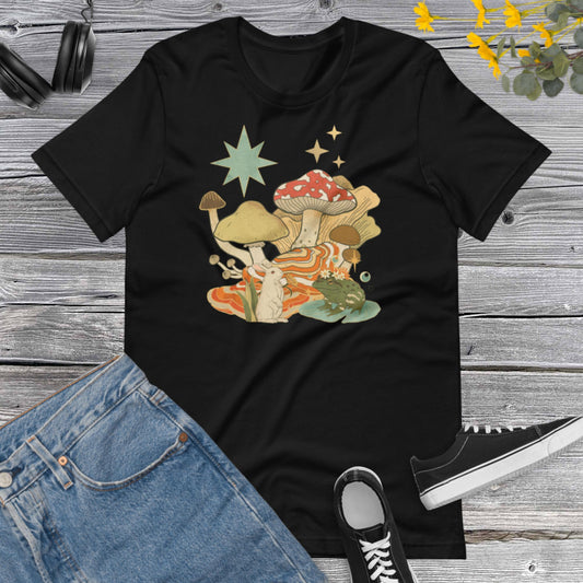 Magic Mushroom Tee, Cottagecore Shirt, Botanical Shirt, Nature Lover Mushroom Shirt, Fungus Shirt, Mushroom Hunting Unisex t-shirt