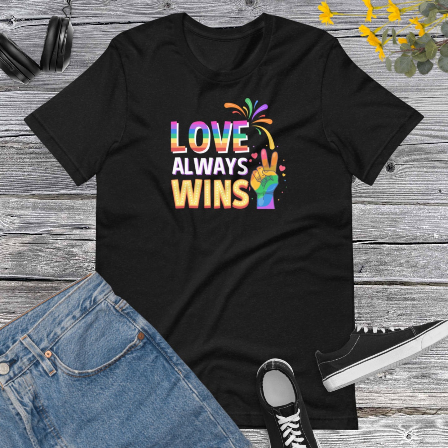 Love Always Wins, Inspirational Shirt, Rainbow Pride T-Shirt, LGTB Unisex t-shirt