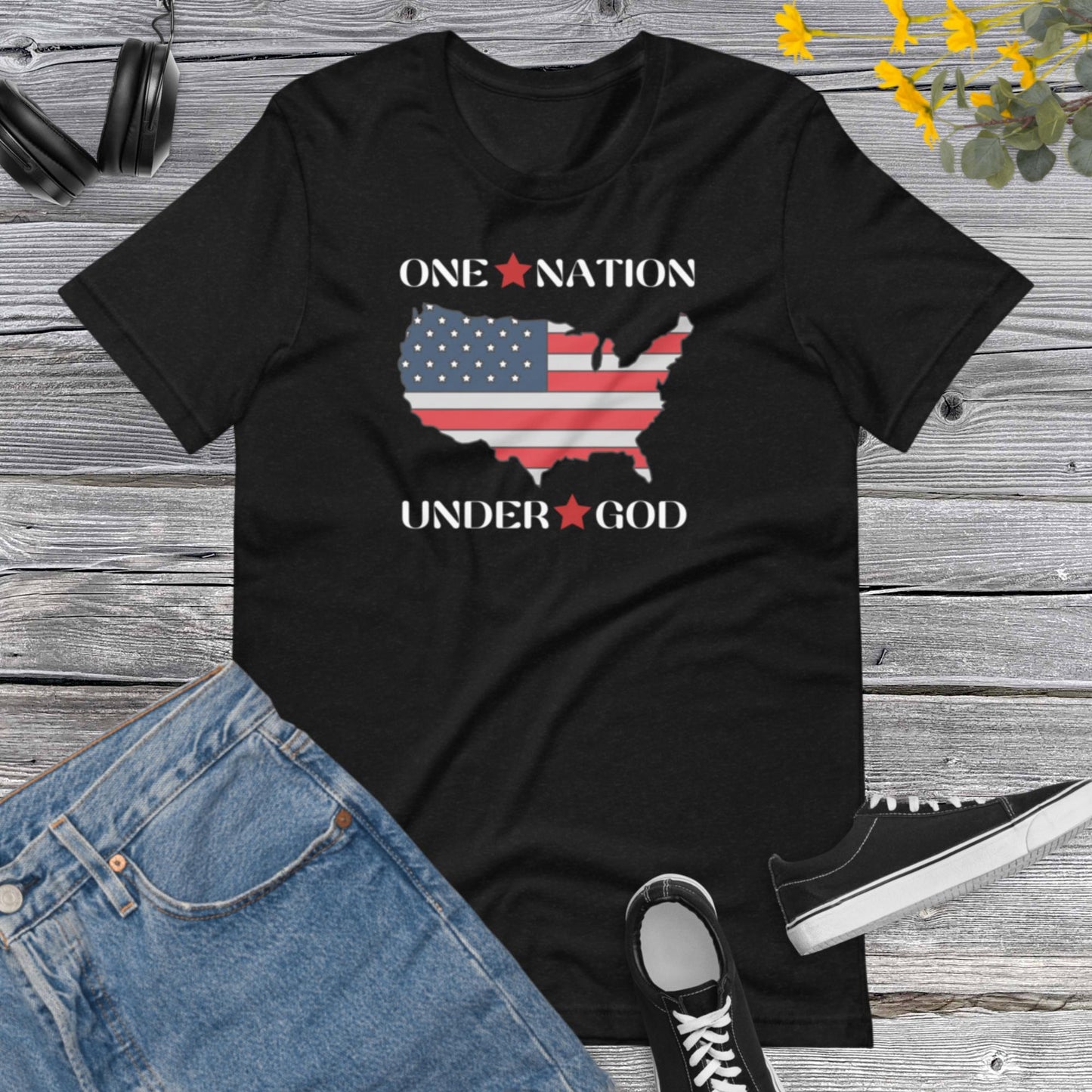 One Nation Under God,  Christian Unisex T-Shirts, One Nation Under God Tee, Motivational Shir/ Unisex t-shirt