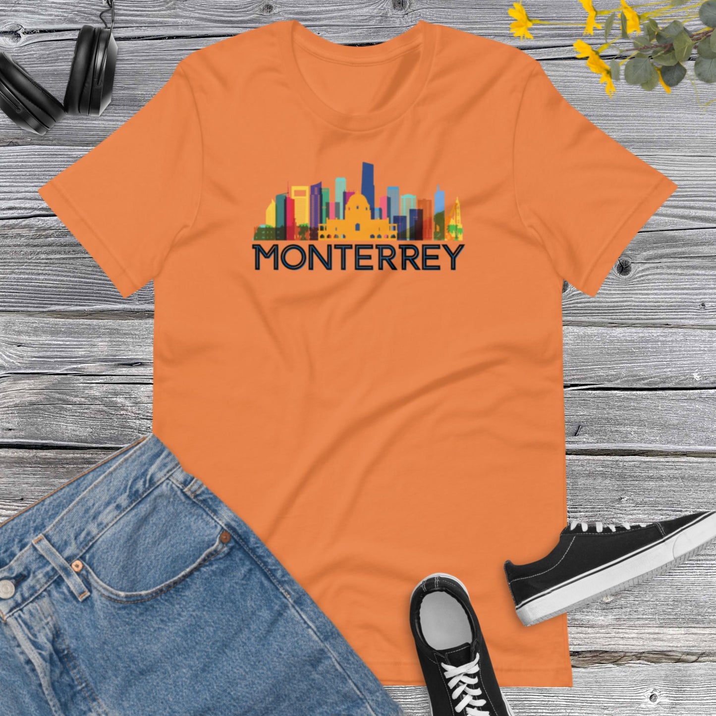 Monterrey City Architecture Colorful Skyline, Mexico, Tower Mexican, Urban, Trending Latin  Unisex t-shirt