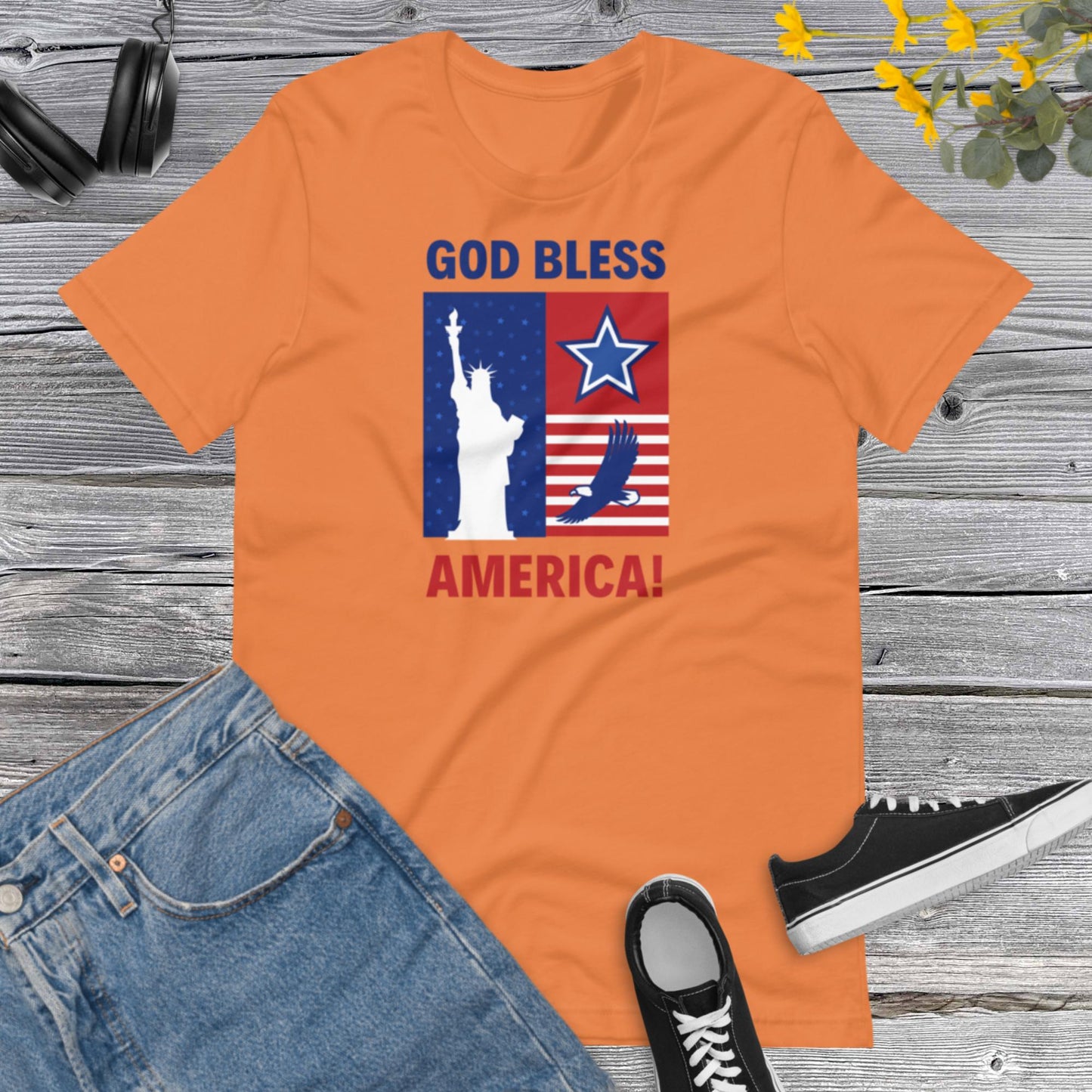 God Bless America, America is Great, Bless America, I Love America, USA Lover, America number One, Patriot Party Unisex t-shirt