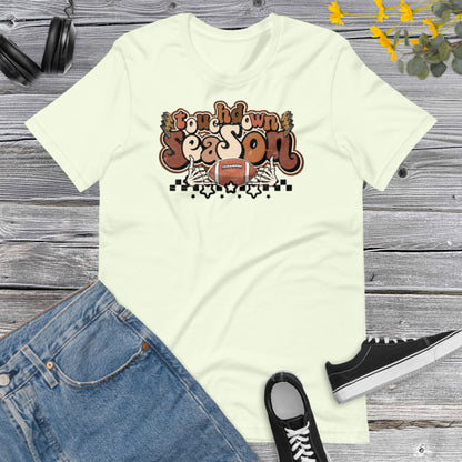 Touchdown Season, Football, Football Design, Football Skeleton, Retro Football Unisex t-shirt