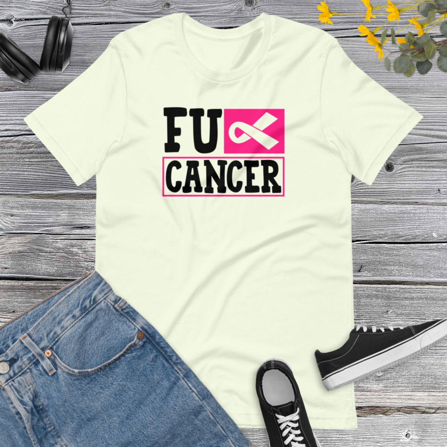 Fuc& Cancer, Breast Cancer Awareness, Team Cancer, Motivational, Pink Ribbon For Woman Shirt, In October We Wear Pink Unisex t-shirt