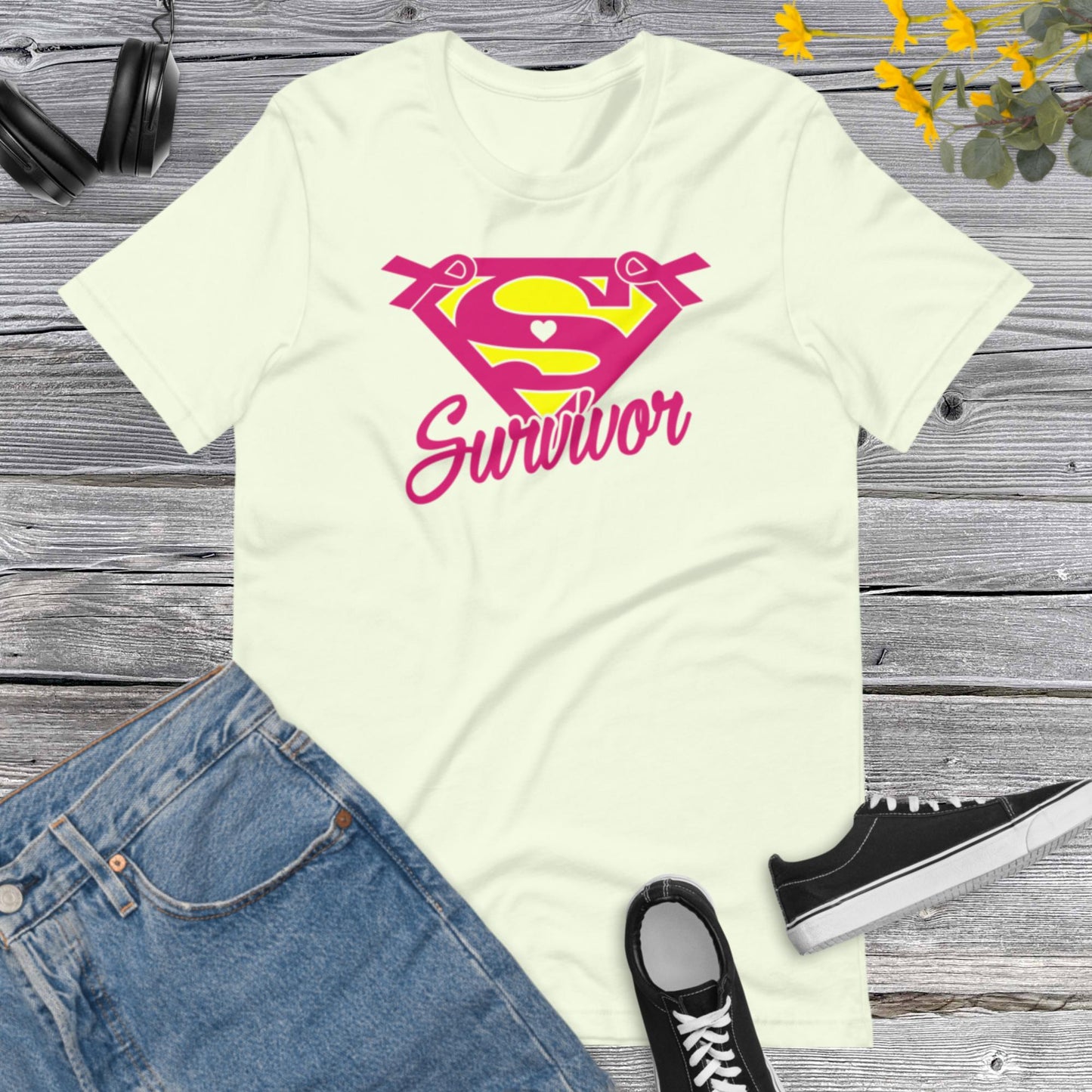 Survivor, Breast Cancer Awareness, Team Cancer, Motivational, Pink Ribbon, In October We Wear Pink Unisex t-shirt