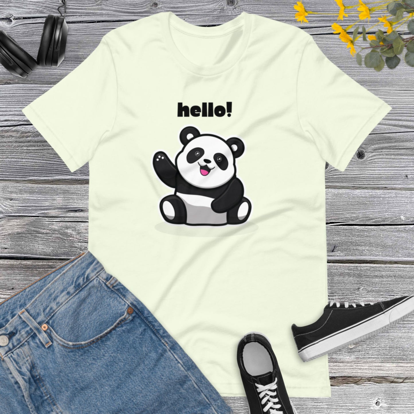 Hello Panda Shirt, Team Panda Bear, Gift for Panda Lovers, Funny Panda Shirt, Panda Lover Shirt, Cute Panda Unisex t-shirt