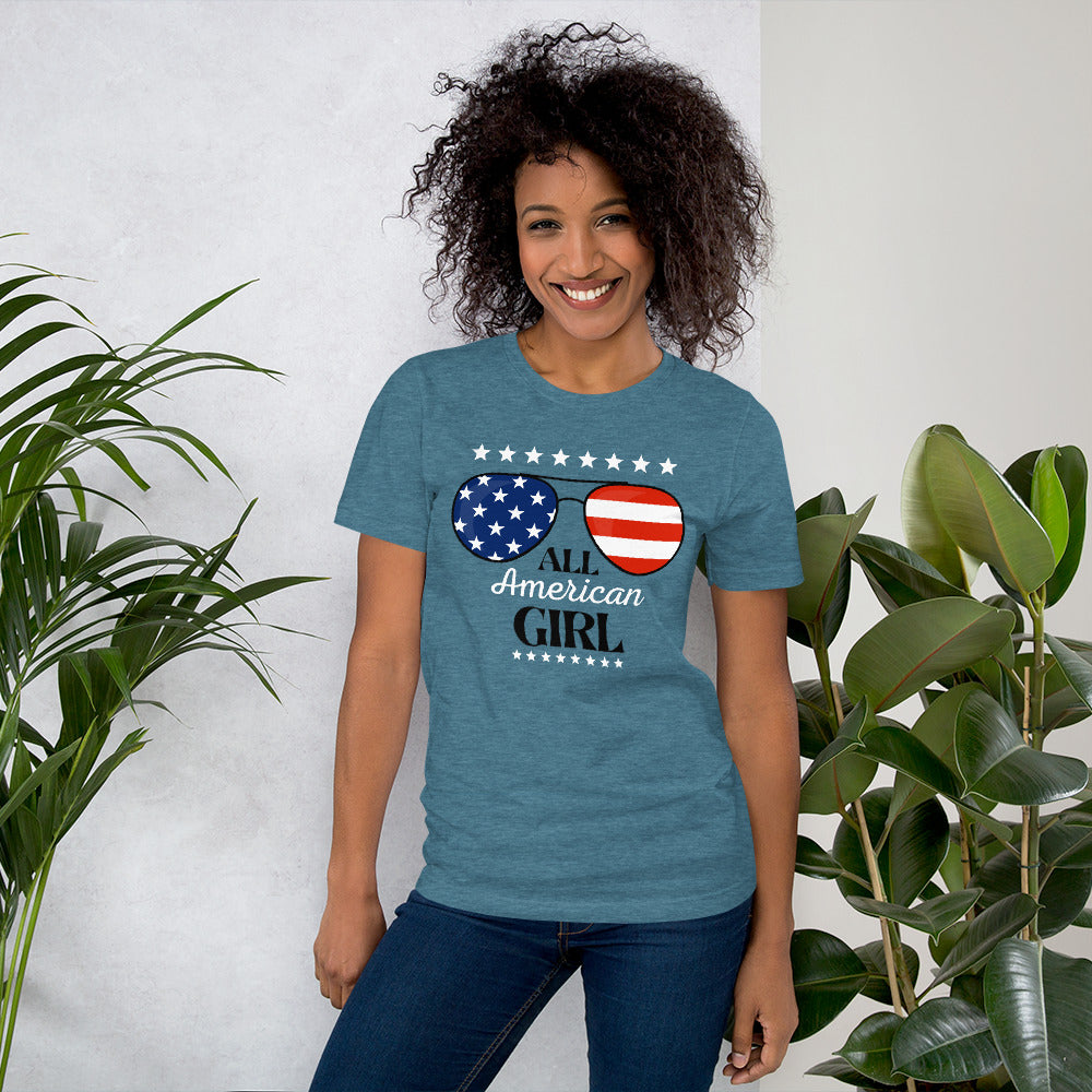 American Girl Shirt, All American Girl Shirt, 4th of July Shirt, Fourth of July Shirt, Unisex t-shirt