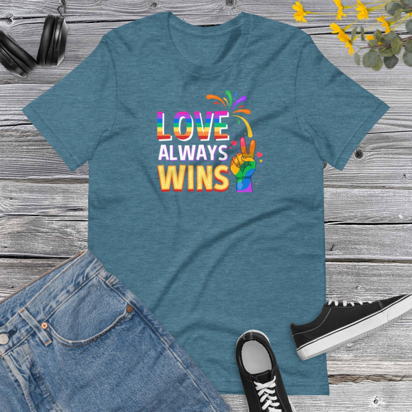 Love Always Wins, Inspirational Shirt, Rainbow Pride T-Shirt, LGTB Unisex t-shirt