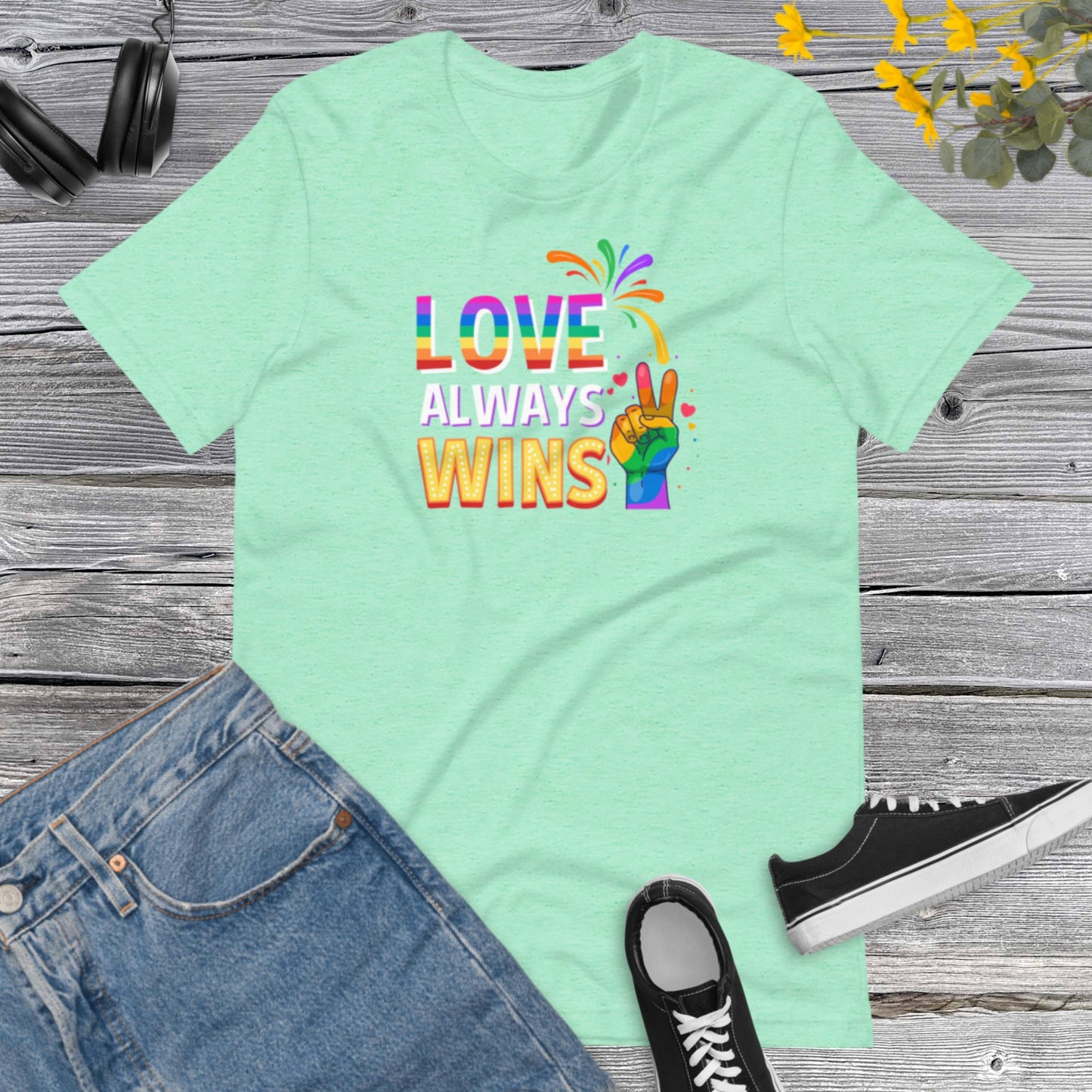 Love Always Wins, Inspirational Shirt, Rainbow Pride T-Shirt, LGTB Unisex t-shirt