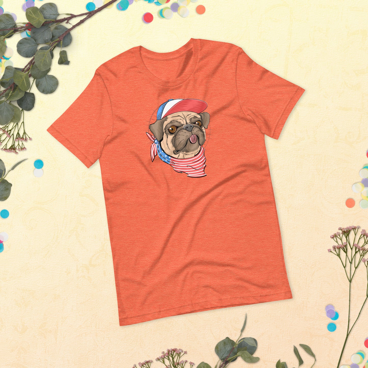 Pug Dog USA Flag shirt, I Love My Pug Dog, My Dog is My Love Shirt, Pug Gift, Gift for Pug Dog Lovers Unisex t-shirt