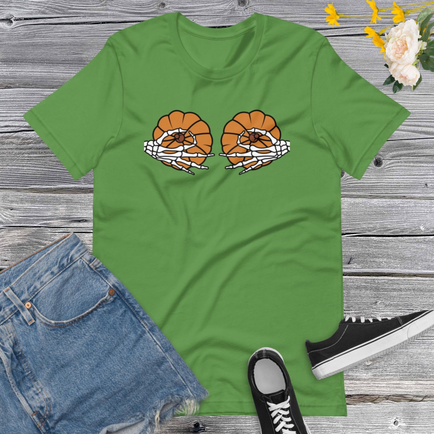 Pumpkin Boobies Shirt, Skeleton Hands Shirt, Funny Halloween Shirt, Thanksgiving Boobies Shirt, Skeleton Unisex t-shirtUnisex t-shirt