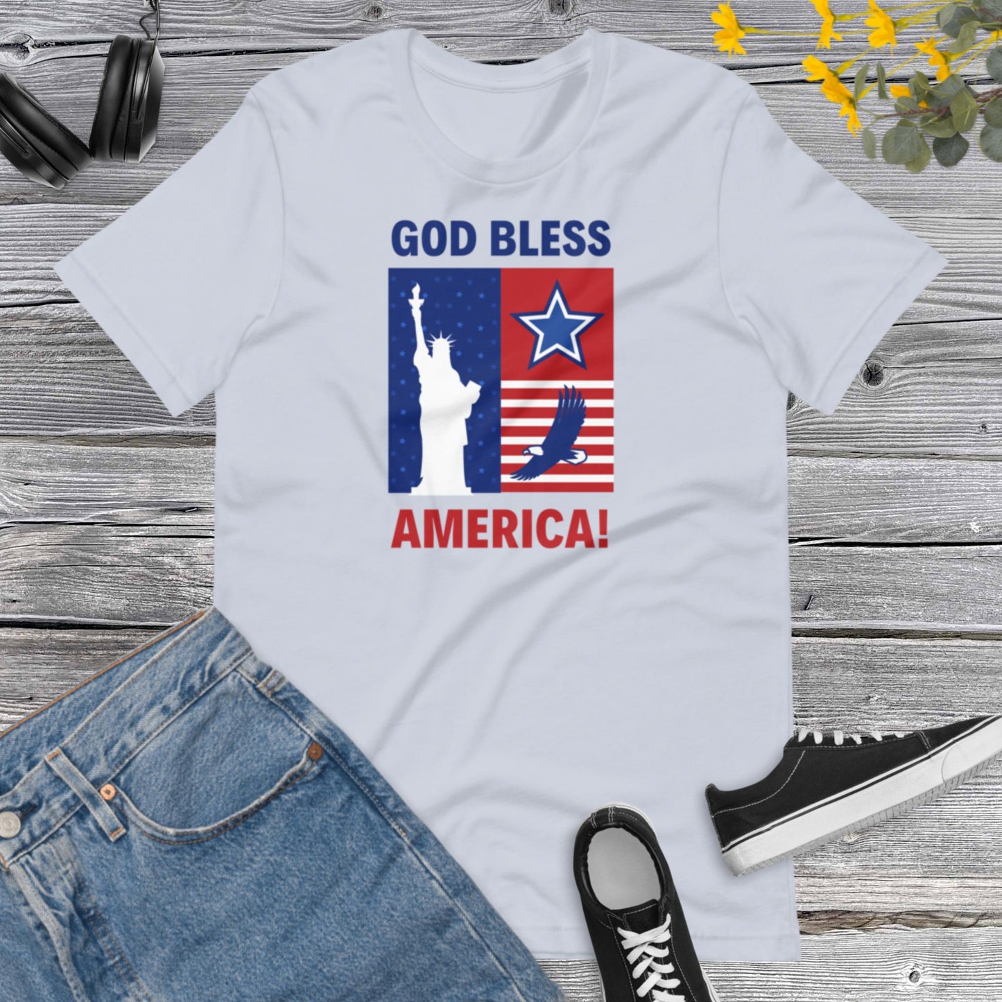 God Bless America, America is Great, Bless America, I Love America, USA Lover, America number One, Patriot Party Unisex t-shirt