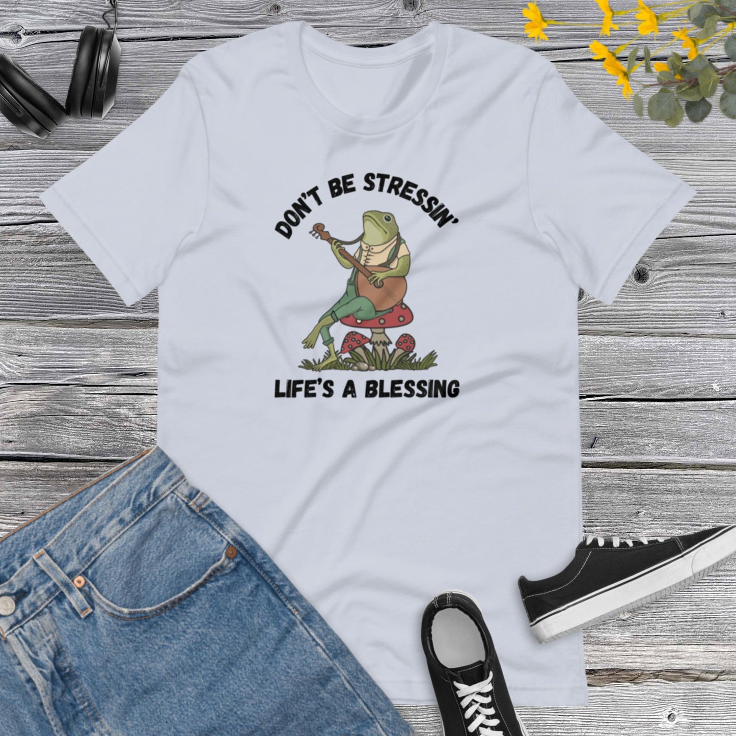 Dont be Stressins, Lifes a Blessing shirt, Frog Lover, Funny Frog shirt, Life a Blessing Toad Unisex t-shirt