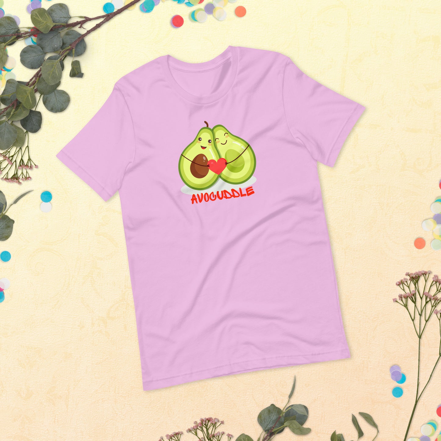Cute Avocado T-shirt, Avocado Cuddle Shirt, Avocado Gift, Vegetarian Shirt, Avocado Heart Shirt, Cute Avocado Unisex t-shirt