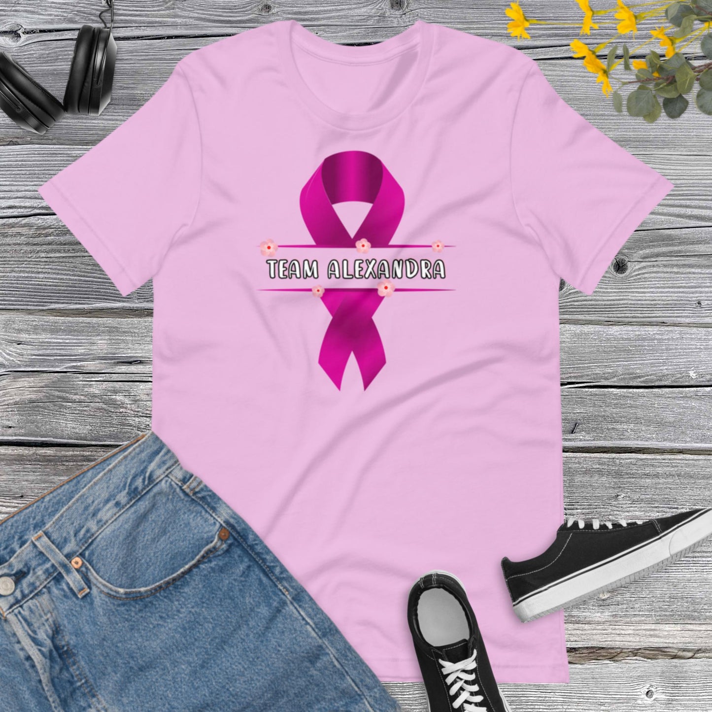 Breast Cancer T-shirt, Motivational T-shirt, Cancer Awareness T-shirt, Personalized Team Cancer T-shirt , Cancer Support Team Shirt, Support Unisex t-shirt