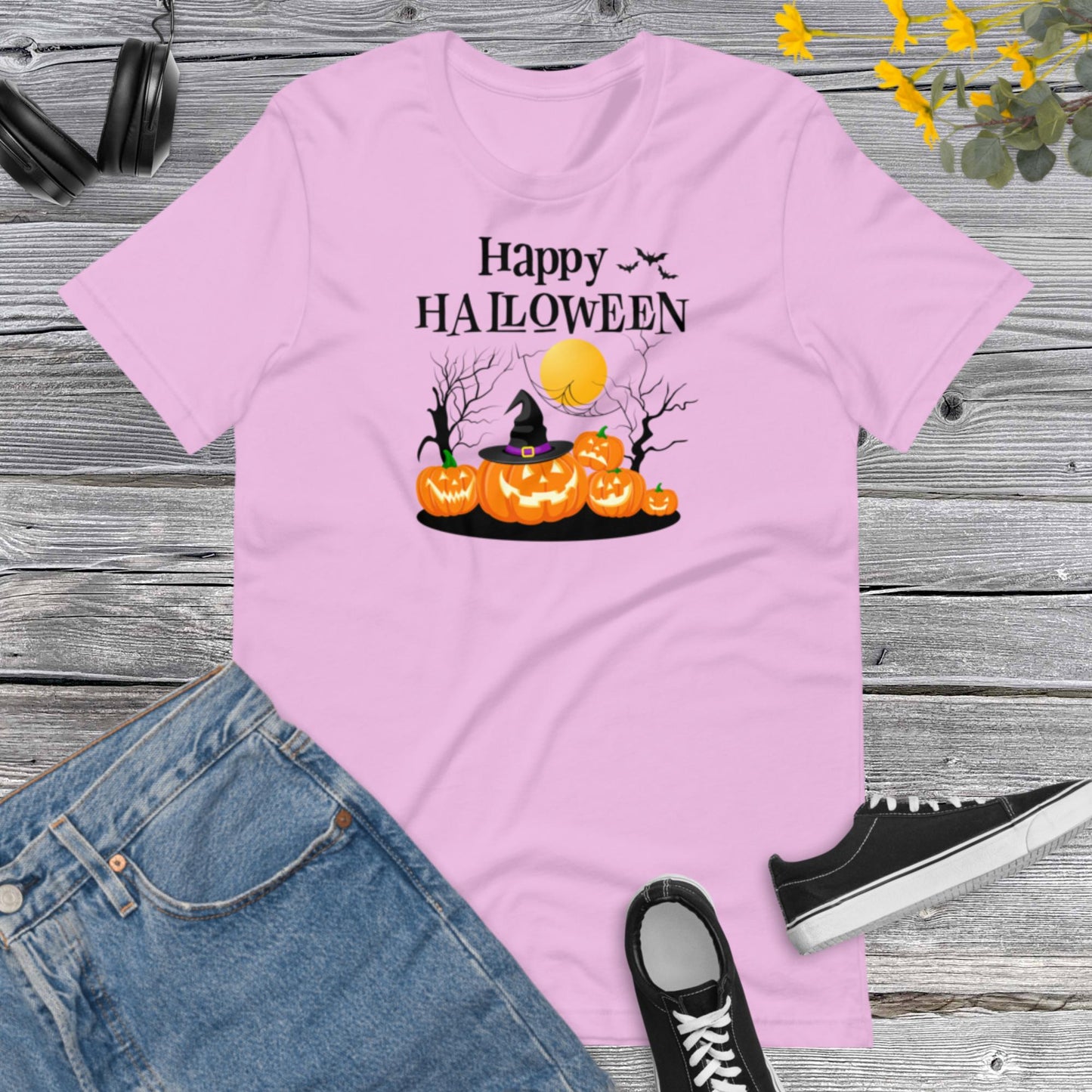 Happy Halloween, Halloween Hat, Halloween Witch Pumpkins, Spooky, Matching Family Halloween Outfits Unisex t-shirt