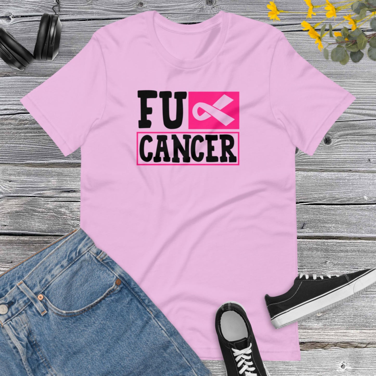 Fuc& Cancer, Breast Cancer Awareness, Team Cancer, Motivational, Pink Ribbon For Woman Shirt, In October We Wear Pink Unisex t-shirt