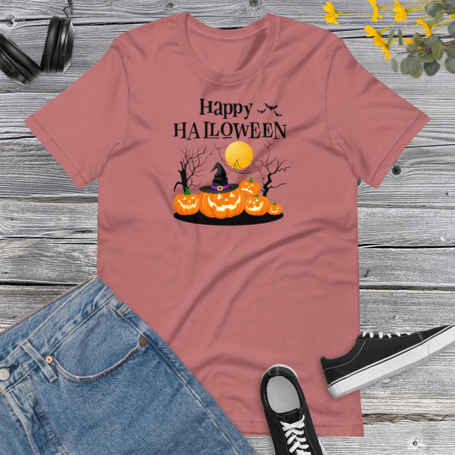 Happy Halloween, Halloween Hat, Halloween Witch Pumpkins, Spooky, Matching Family Halloween Outfits Unisex t-shirt