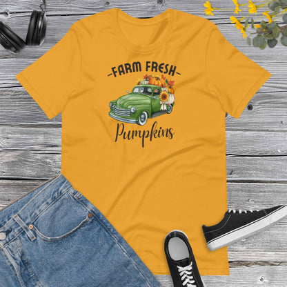 Farm Fresh Pumpkins Sunflower, Fall Truck Shirt, Pumpkin Shirt, Autumn Shirt, Fall Shirts, Happy ThanksgivingUnisex t-shirt