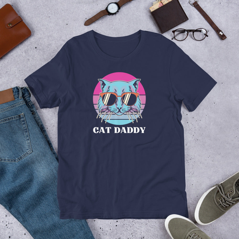 Vintage Cat Daddy Father's Day Shirt, Cool Cat Lovers Men's Gift, Cat Lover Husband Tee Unisex t-shirt