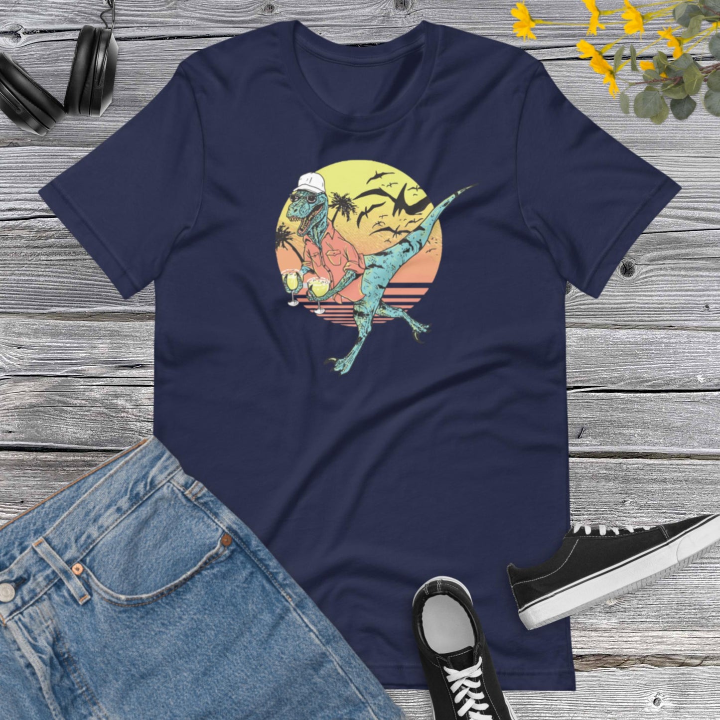 Dinosaur Lover shirt, Funny Dinosaur drinking, Jurassic World, Dinosaur Party Unisex t-shirt