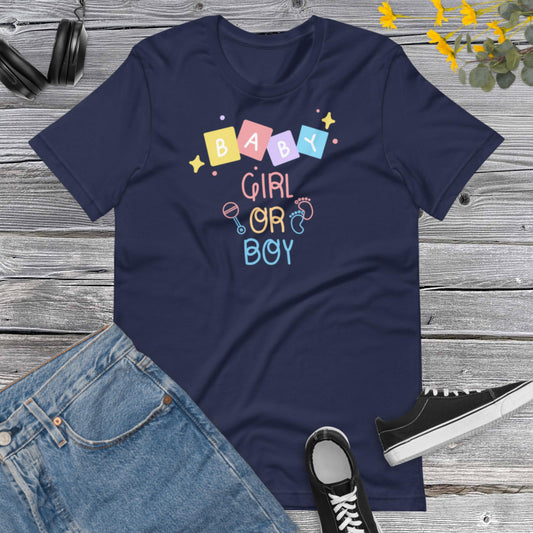 Baby Shower T-shirt, Gender Reveal T-Shirt Party Girl or Boy, Unisex t-shirt