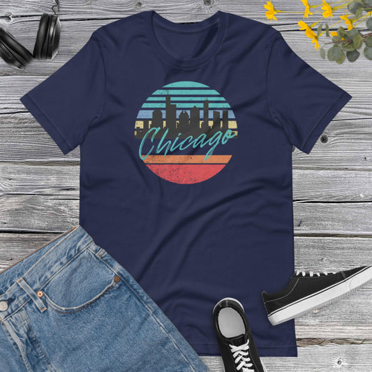 Vintage Chicago Illinois, Skyline vintage, Illinois Lover, I Love America, Downtown Chicago Unisex t-shirt