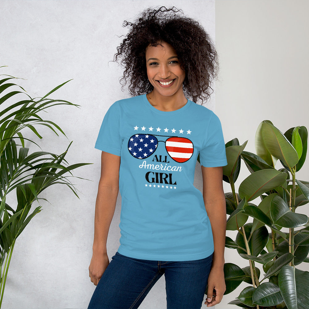 American Girl Shirt, All American Girl Shirt, 4th of July Shirt, Fourth of July Shirt, Unisex t-shirt