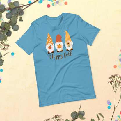 Happy Fall Gnomes, Gnome fall shirt, Thanksgiving Gnome, Hello Fall, Thanksgiving Gift Unisex t-shirt