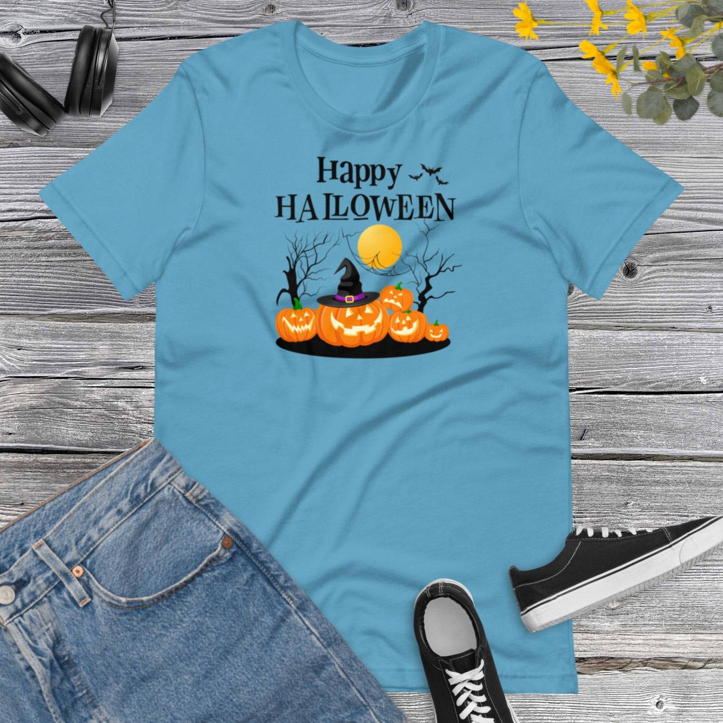 Happy Halloween, Halloween Hat, Halloween Witch Pumpkins, Spooky, Matching Family Halloween Outfits Unisex t-shirt