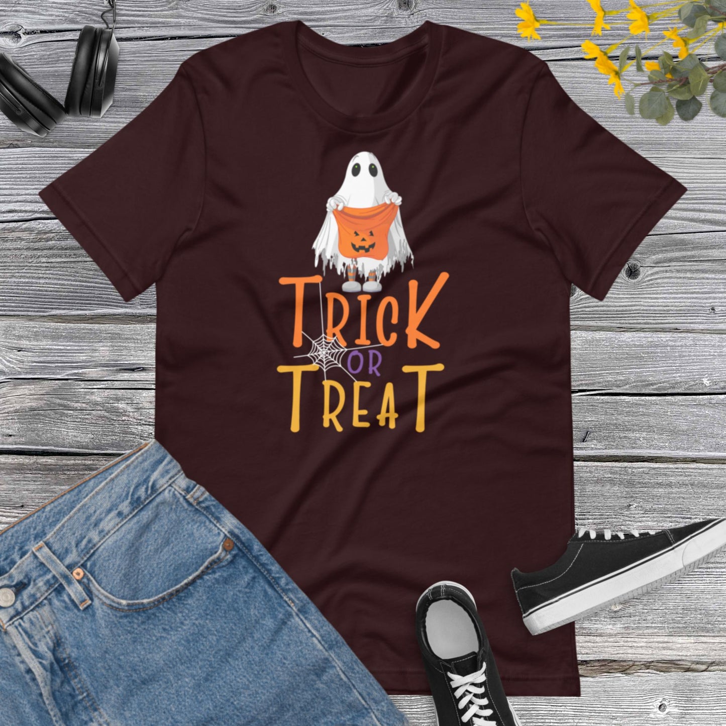 Trick or Treat Ghost Halloween Shirt, Halloween T-shirt, Ghost T-shirt, Trick or Treat, Spooky Unisex t-shirt