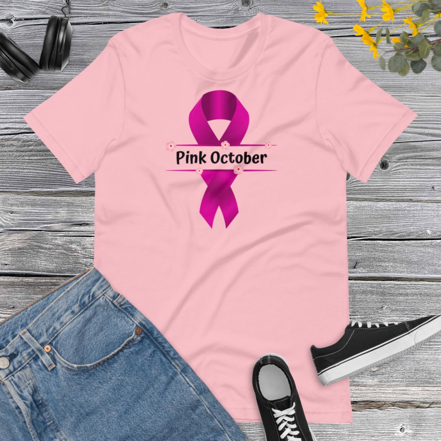 PinkOctober Breast Cancer T-shirt, Motivational Cancer Awareness T-shirt, Breast Cancer T-shirt, Cancer Awareness Unisex t-shirt