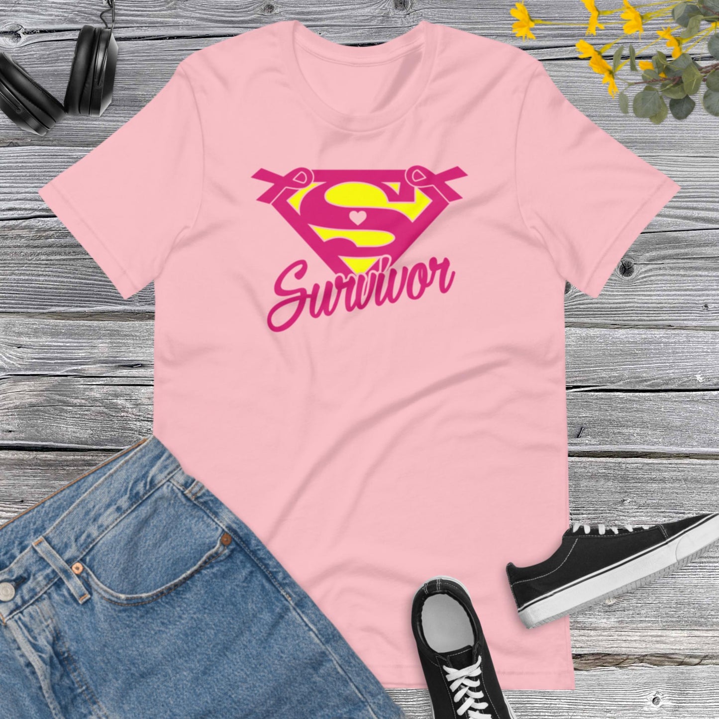 Survivor, Breast Cancer Awareness, Team Cancer, Motivational, Pink Ribbon, In October We Wear Pink Unisex t-shirt