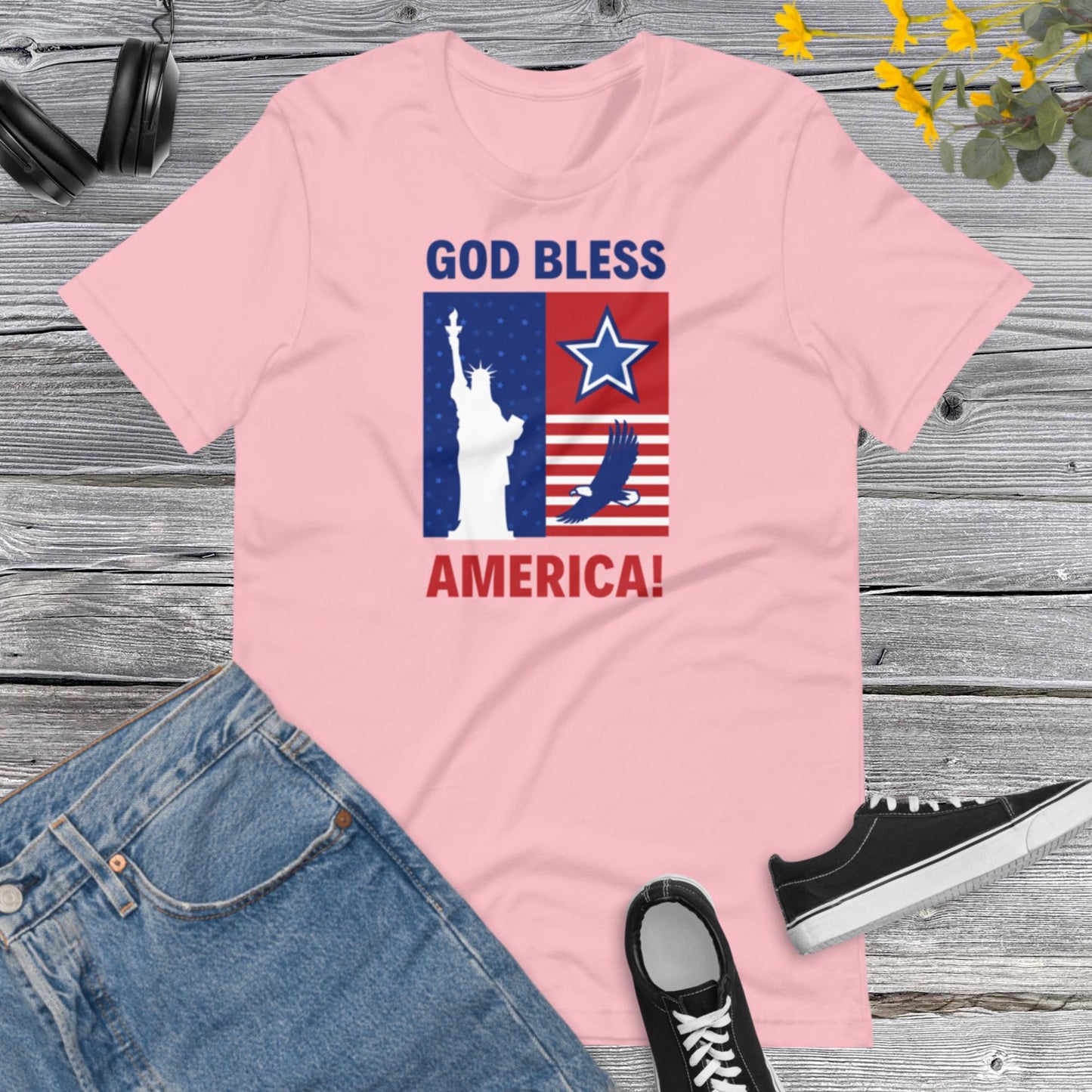 God Bless America, America is Great, Bless America, I Love America, USA Lover, America number One, Patriot Party Unisex t-shirt