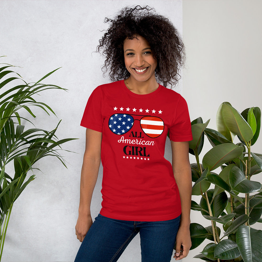 American Girl Shirt, All American Girl Shirt, 4th of July Shirt, Fourth of July Shirt, Unisex t-shirt