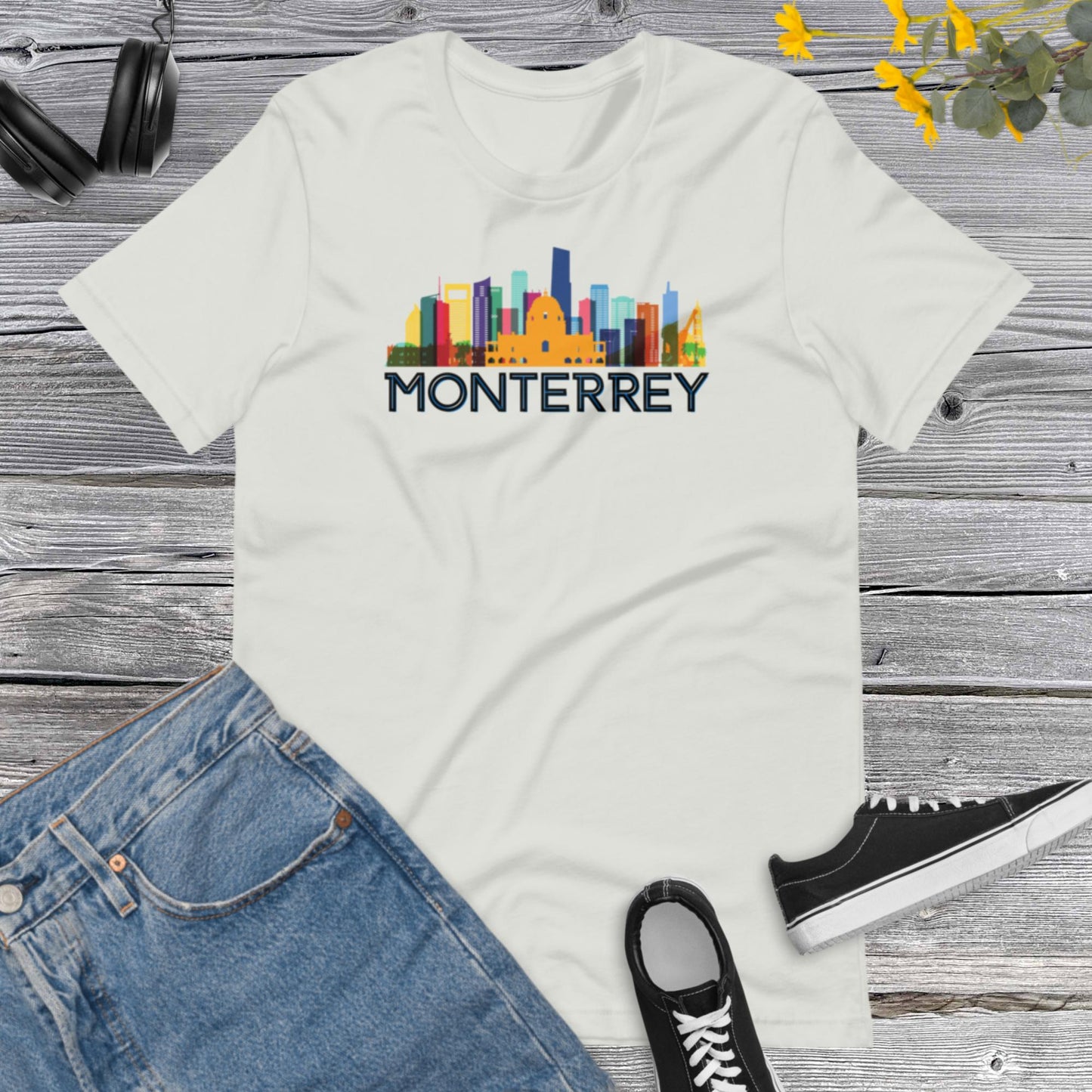 Monterrey City Architecture Colorful Skyline, Mexico, Tower Mexican, Urban, Trending Latin  Unisex t-shirt