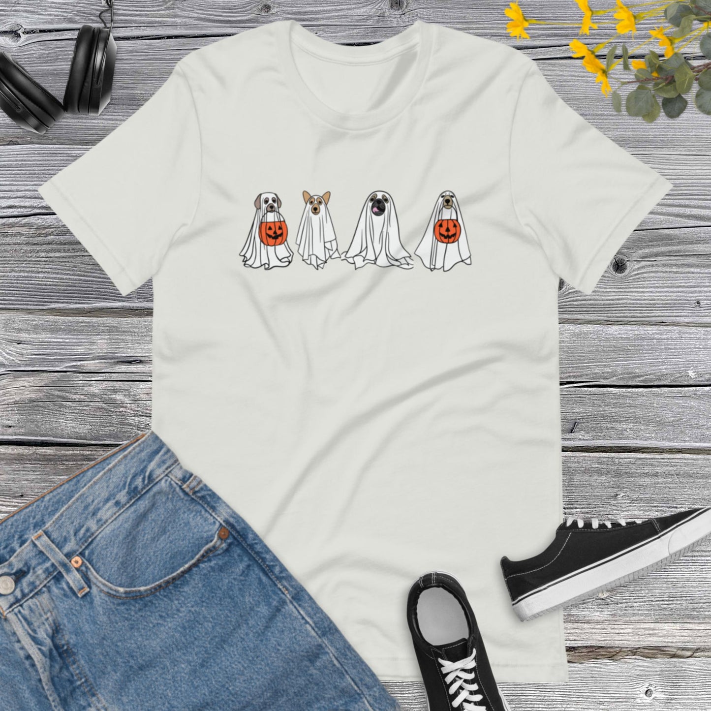 Ghost Dog Shirt, Happy Halloween, Retro Spooky Season, Dog Lover, Halloween Ghost,  Halloween Dog Unisex t-shirt