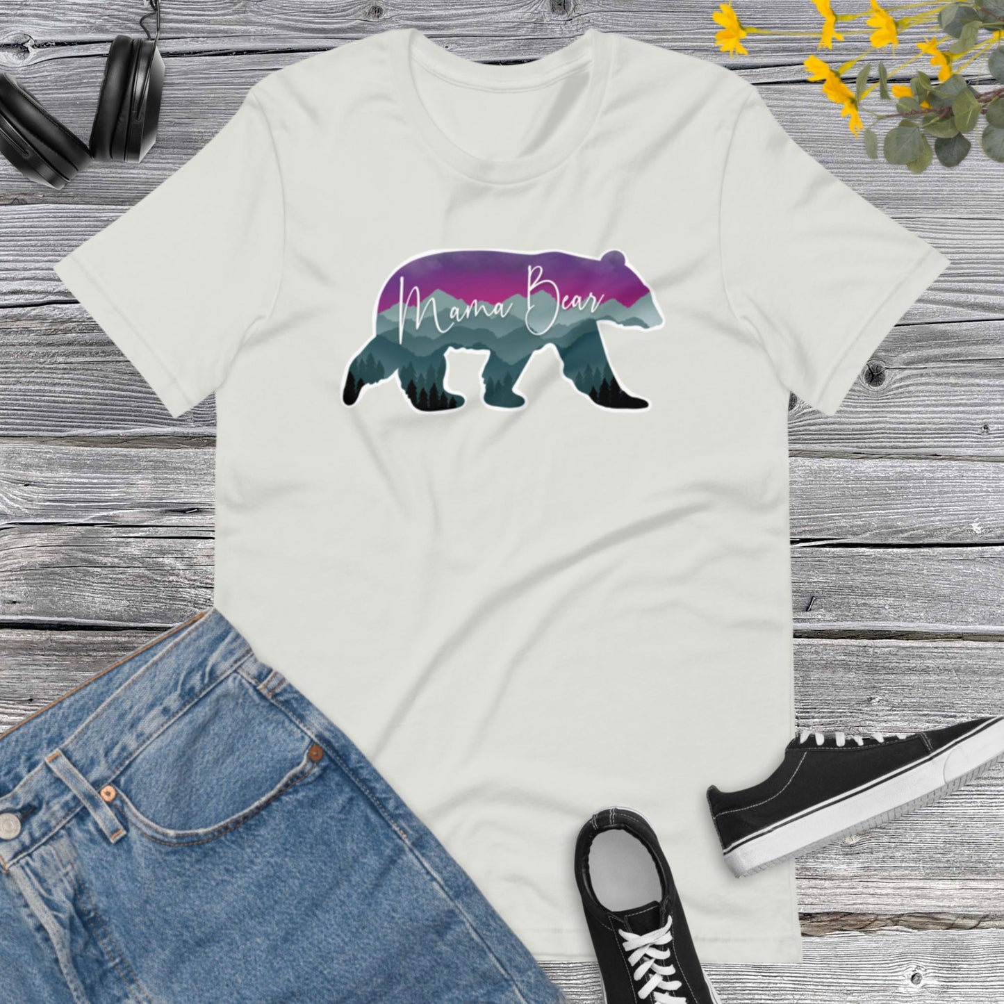 Mama Bear, Bear mountain forest tees, Gift Mama bear tees, Gift Camping Shirt, Gift Wild Life tee, gift adventure Unisex t-shirt