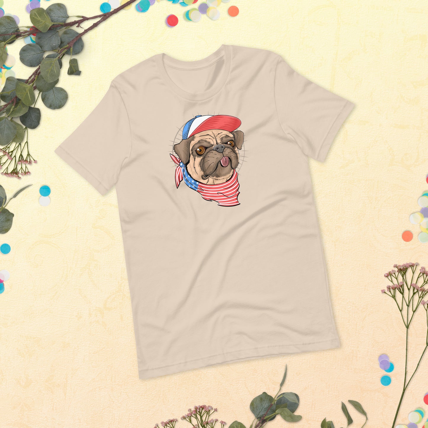 Pug Dog USA Flag shirt, I Love My Pug Dog, My Dog is My Love Shirt, Pug Gift, Gift for Pug Dog Lovers Unisex t-shirt