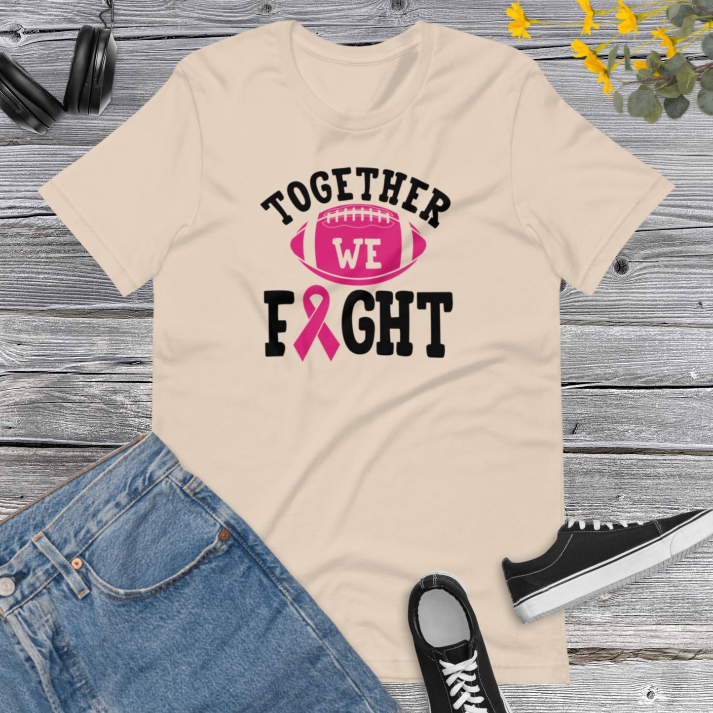 Together We Fight, Breast Cancer Awareness, Team Cancer, Motivational, Pink Ribbon, In October We Wear Pink Unisex t-shirt