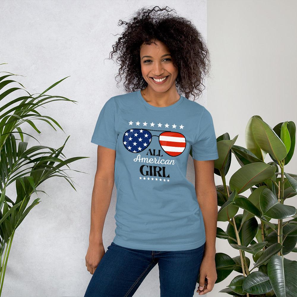 American Girl Shirt, All American Girl Shirt, 4th of July Shirt, Fourth of July Shirt, Unisex t-shirt