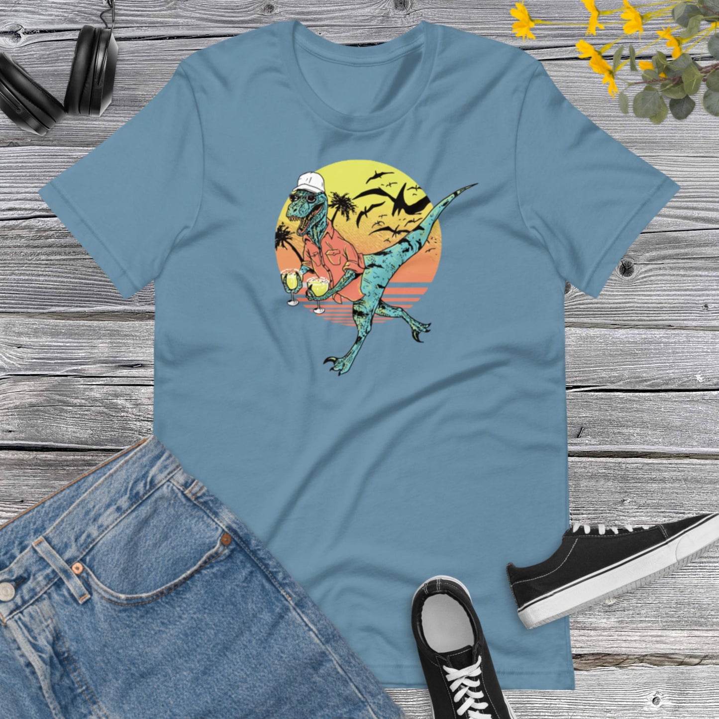 Dinosaur Lover shirt, Funny Dinosaur drinking, Jurassic World, Dinosaur Party Unisex t-shirt